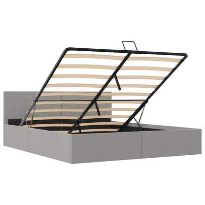 Giroletto con Contenitore Grigio Chiaro in Tessuto 160x200 cm
