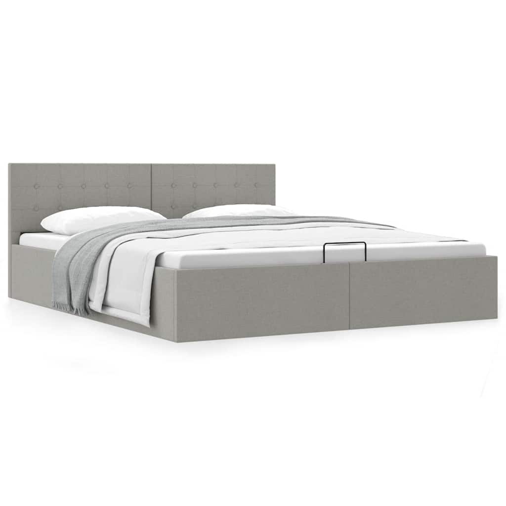 Giroletto con Contenitore Grigio Chiaro in Tessuto 160x200 cm