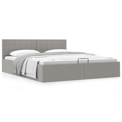 Giroletto con Contenitore Grigio Chiaro in Tessuto 160x200 cm