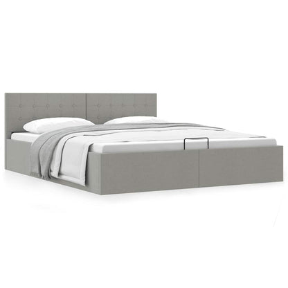 Giroletto con Contenitore  Grigio Chiaro in Tessuto 180x200 cm | homemem39