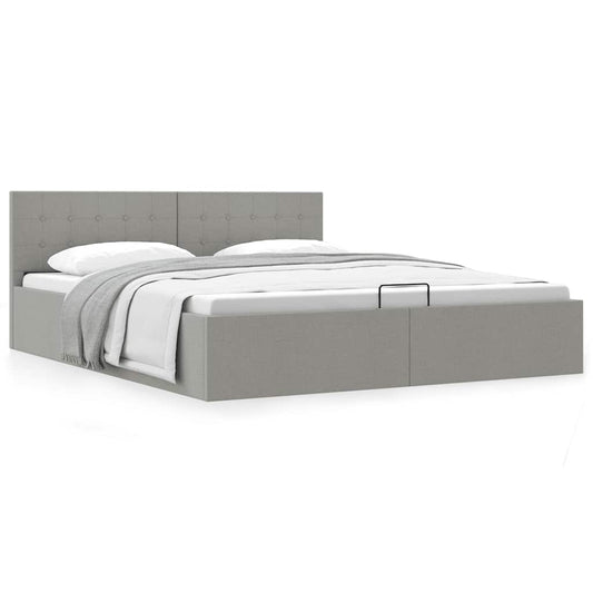 Giroletto con Contenitore  Grigio Chiaro in Tessuto 180x200 cm | homemem39
