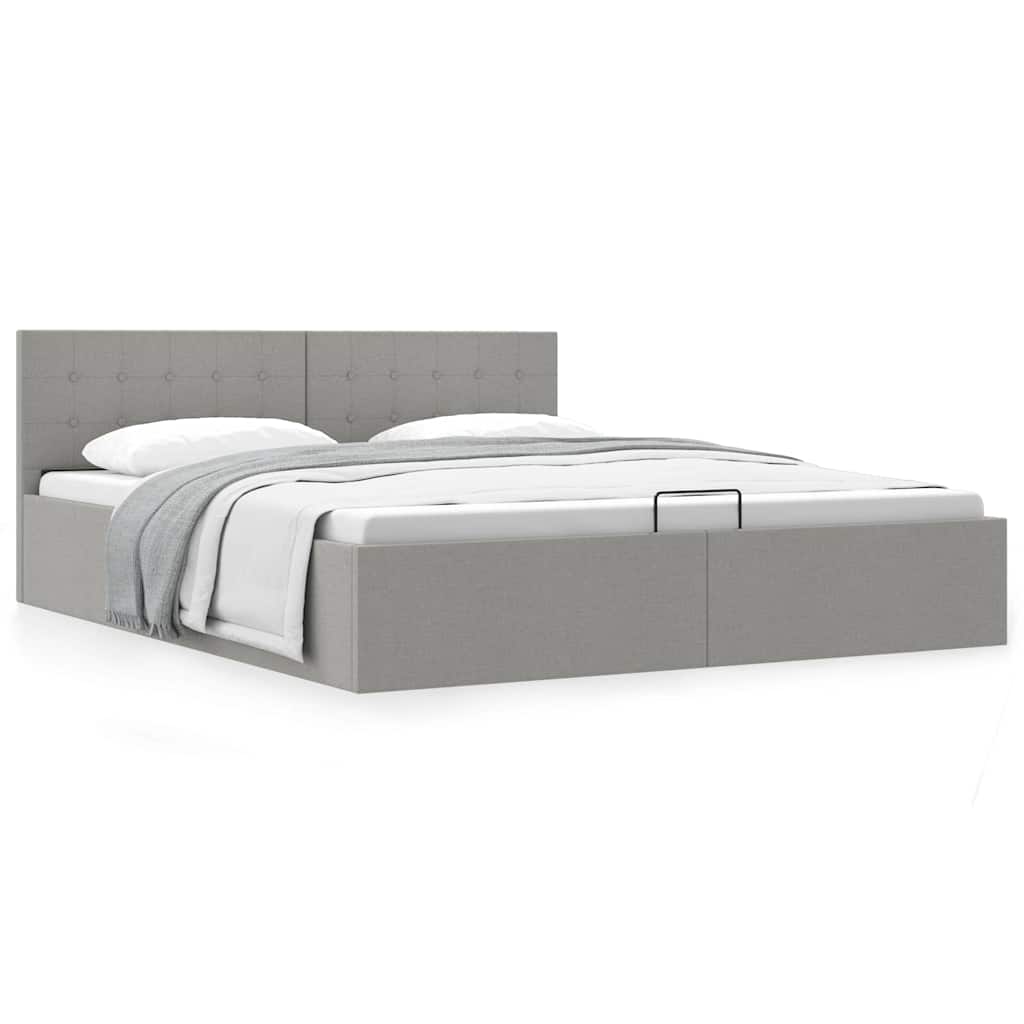 Giroletto con Contenitore Grigio Chiaro in Tessuto 180x200 cm