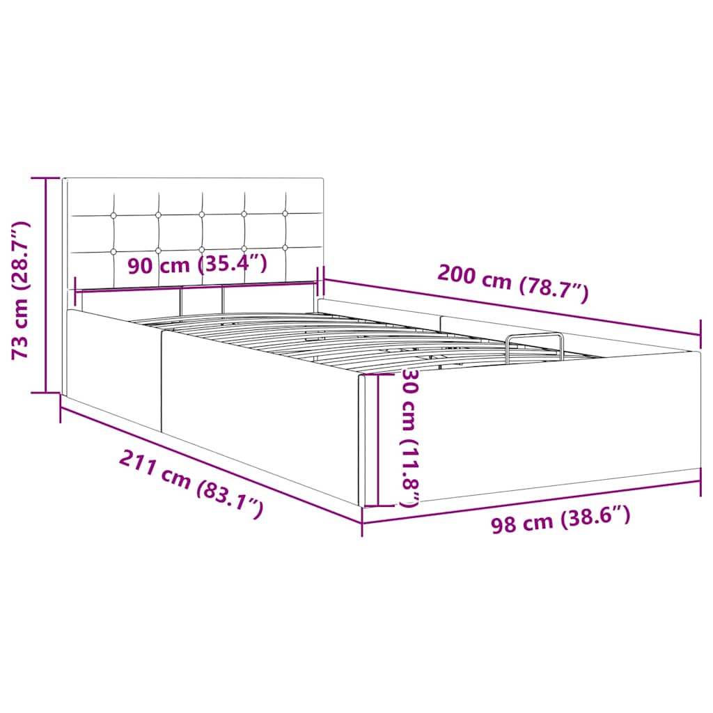 Giroletto con Contenitore Grigio Talpa in Tessuto 90x200 cm