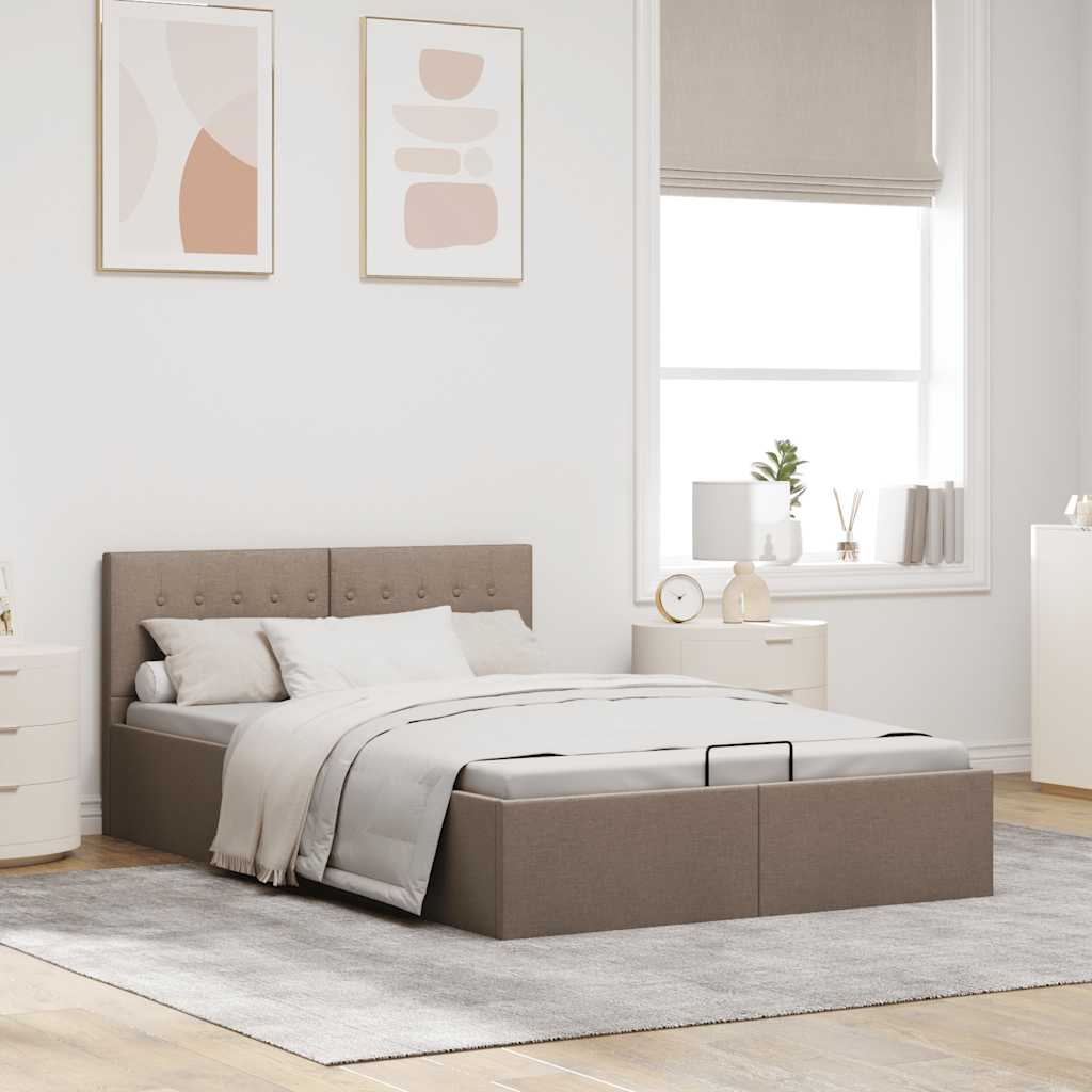 Giroletto con Contenitore Grigio Talpa in Tessuto 140x200 cm