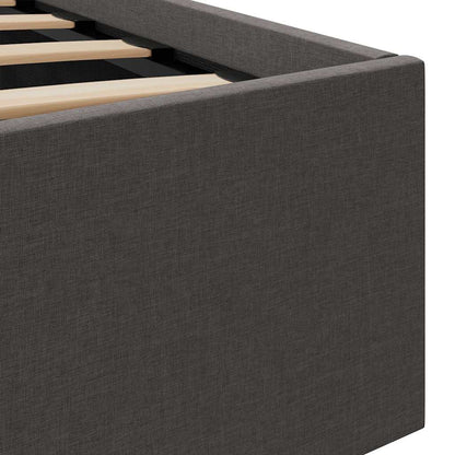 Giroletto con Contenitore e LED Grigio Scuro Tessuto 90x200 cm