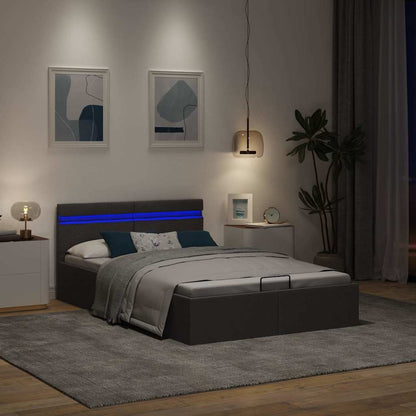 Giroletto con Contenitore e LED Grigio Scuro Tessuto 120x200 cm