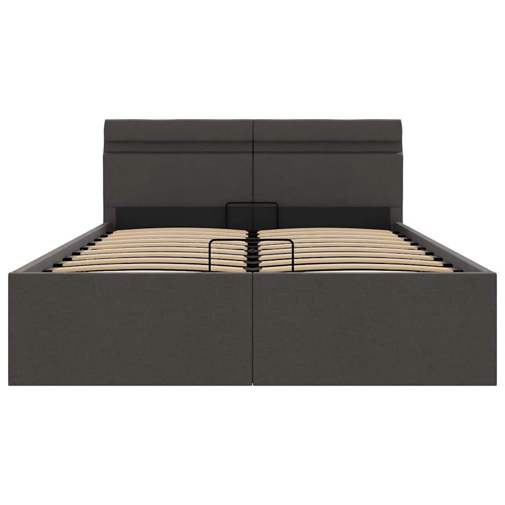 Giroletto con Contenitore e LED Grigio Scuro Tessuto 120x200 cm