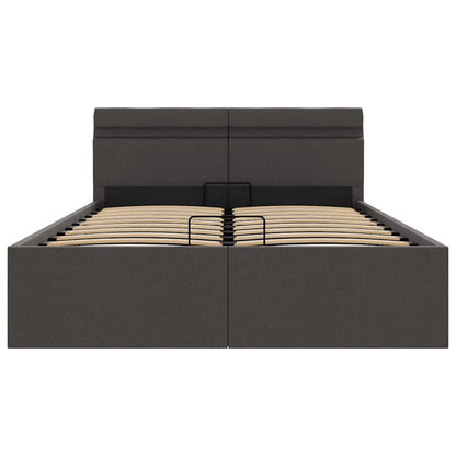 Giroletto con Contenitore e LED Grigio Scuro Tessuto 120x200 cm