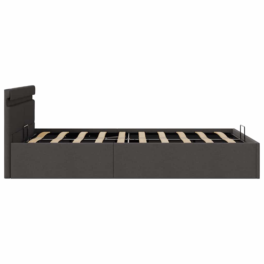 Giroletto con Contenitore e LED Grigio Scuro Tessuto 120x200 cm