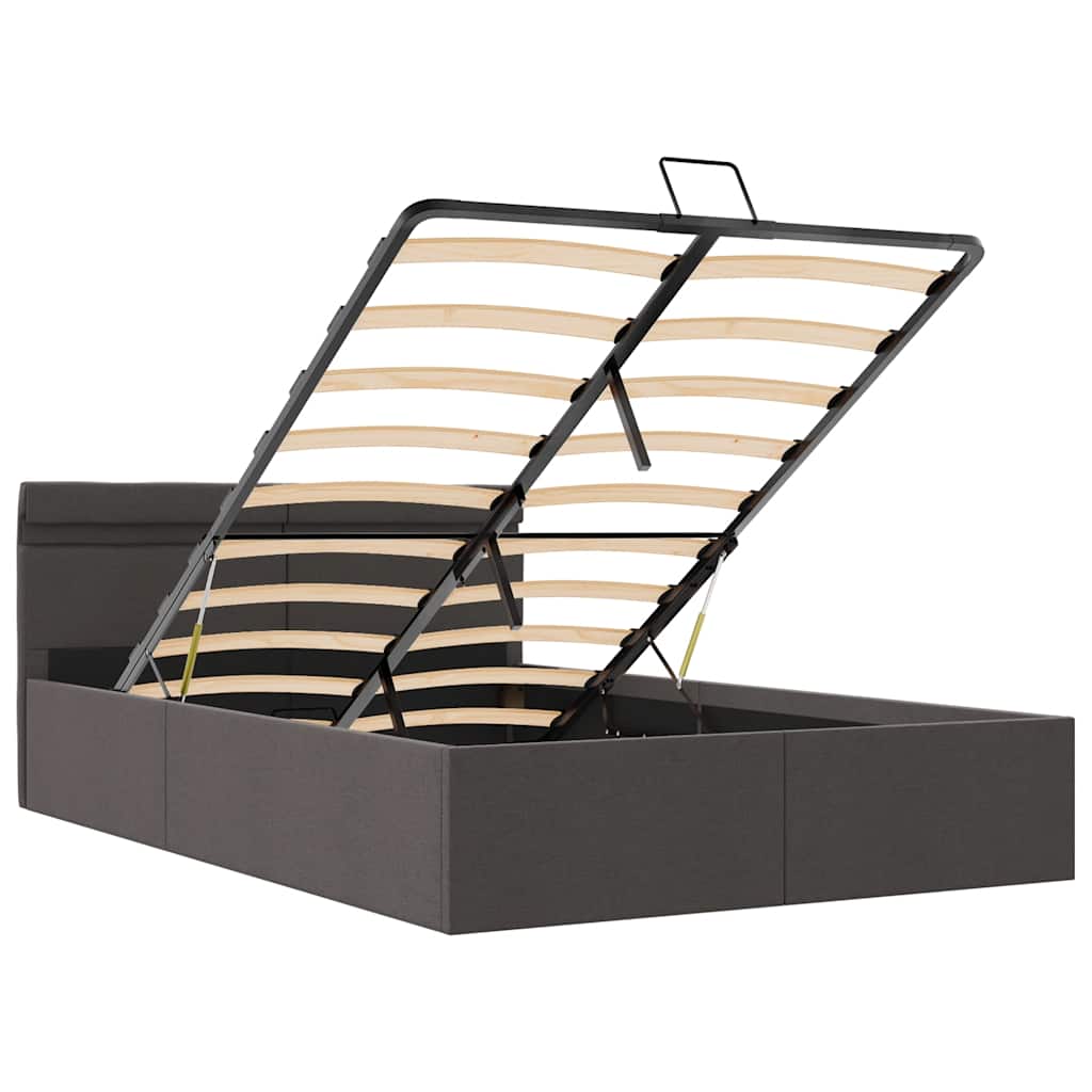 Giroletto con Contenitore e LED Grigio Scuro Tessuto 120x200 cm