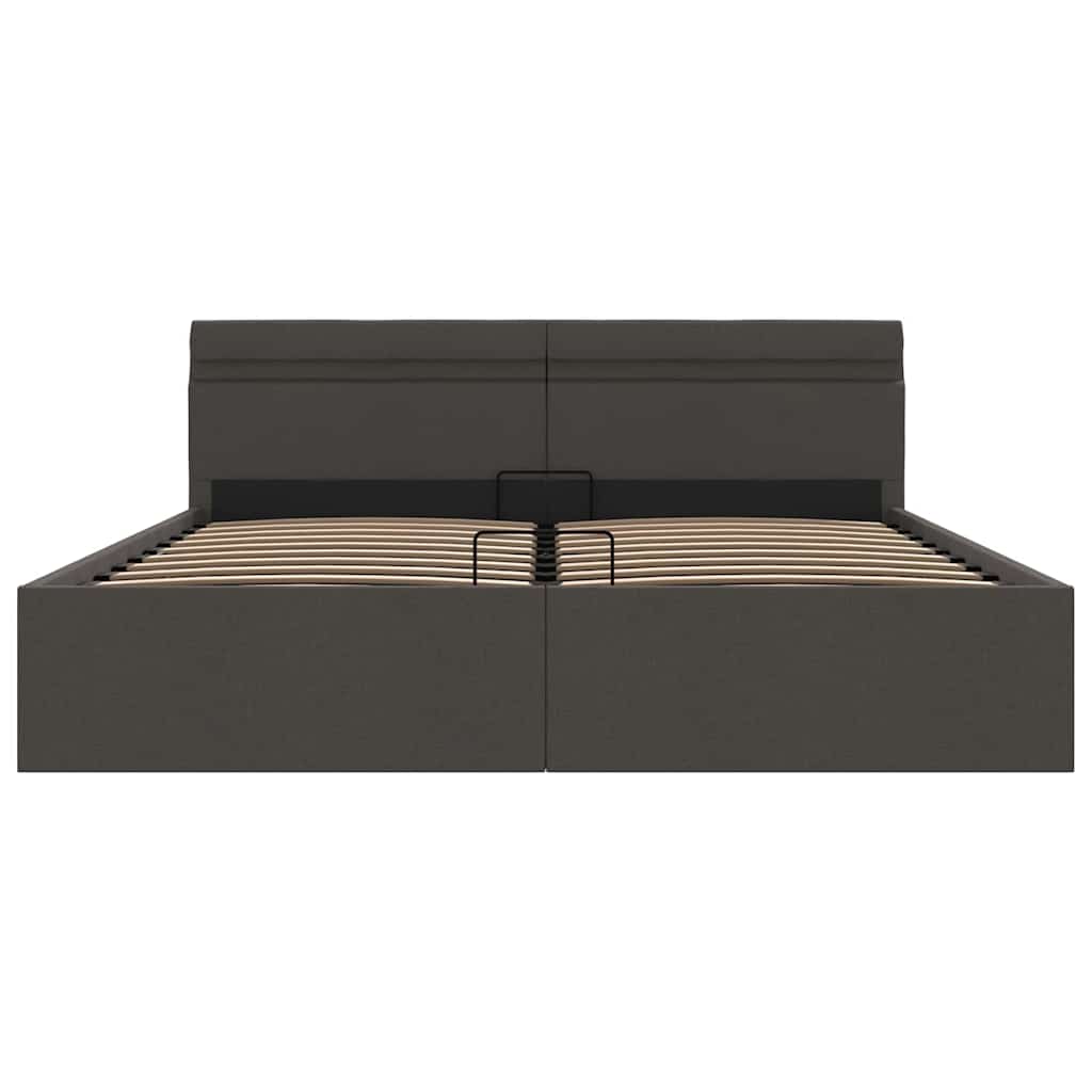 Giroletto con Contenitore e LED Grigio Scuro Tessuto 180x200 cm | homemem39