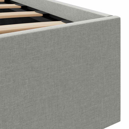 Giroletto con Contenitore e LED Grigio Chiaro Tessuto 90x200 cm | homemem39