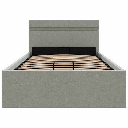 Giroletto con Contenitore e LED Grigio Chiaro Tessuto 100x200cm | homemem39