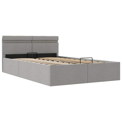 Giroletto con Contenitore e LED Grigio Chiaro Tessuto 120x200cm | homemem39