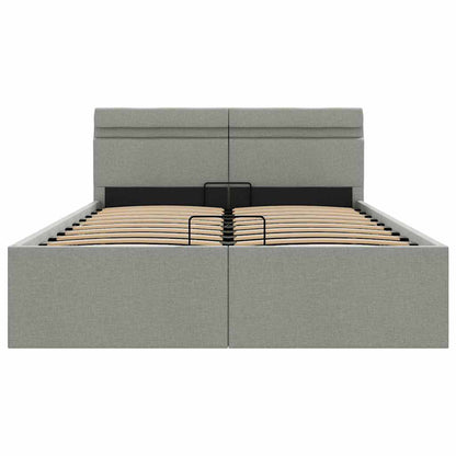 Giroletto con Contenitore e LED Grigio Chiaro Tessuto 120x200cm | homemem39