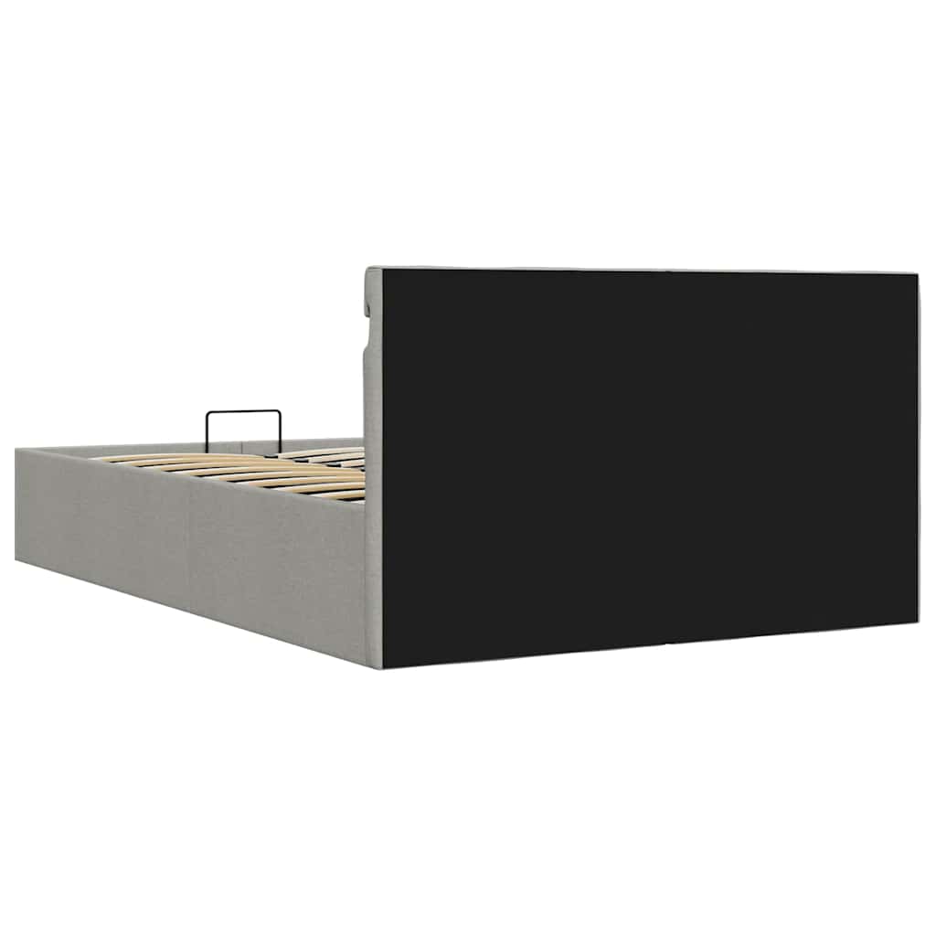 Giroletto con Contenitore e LED Grigio Chiaro Tessuto 120x200cm | homemem39