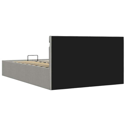 Giroletto con Contenitore e LED Grigio Chiaro Tessuto 120x200cm | homemem39