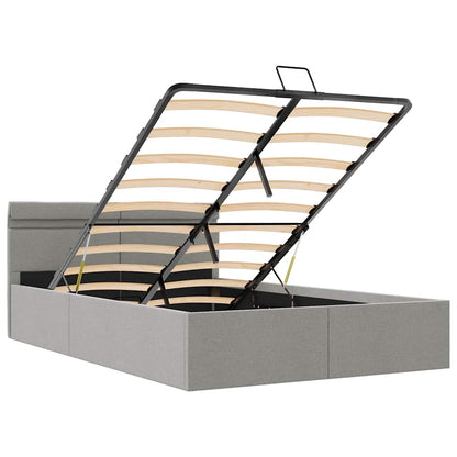 Giroletto con Contenitore e LED Grigio Chiaro Tessuto 120x200cm | homemem39