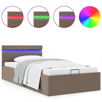 Giroletto Idraulico Contenitore e LED Tortora Tessuto 90x200 cm | homemem39