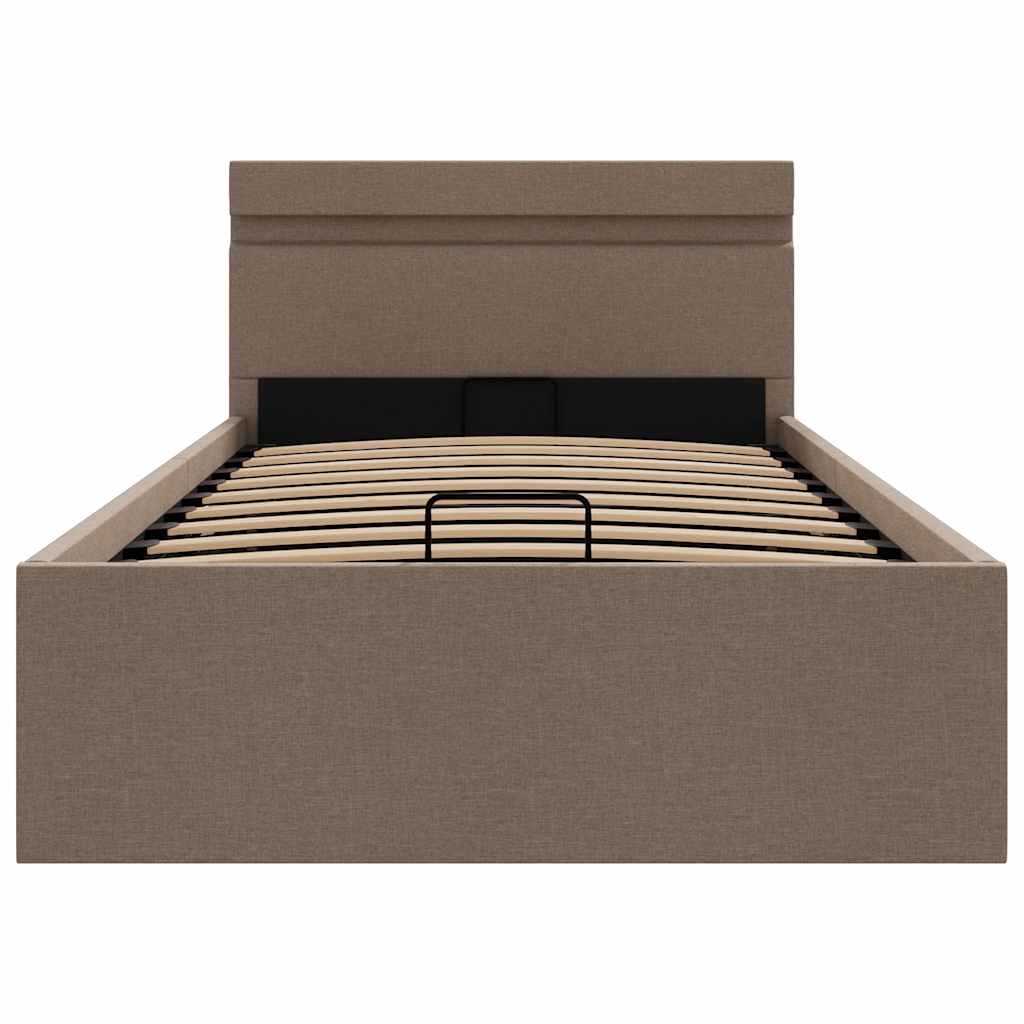 Giroletto Idraulico Contenitore e LED Tortora Tessuto 90x200 cm | homemem39