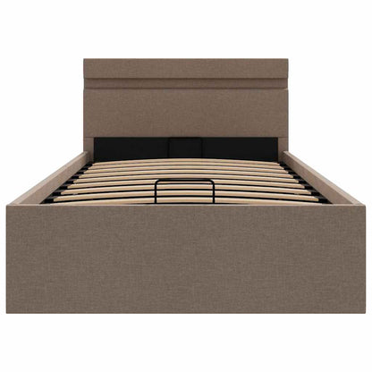 Giroletto Idraulico Contenitore e LED Tortora Tessuto 90x200 cm | homemem39