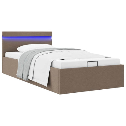 Giroletto Idraulico Contenitore e LED Tortora Tessuto 90x200 cm | homemem39