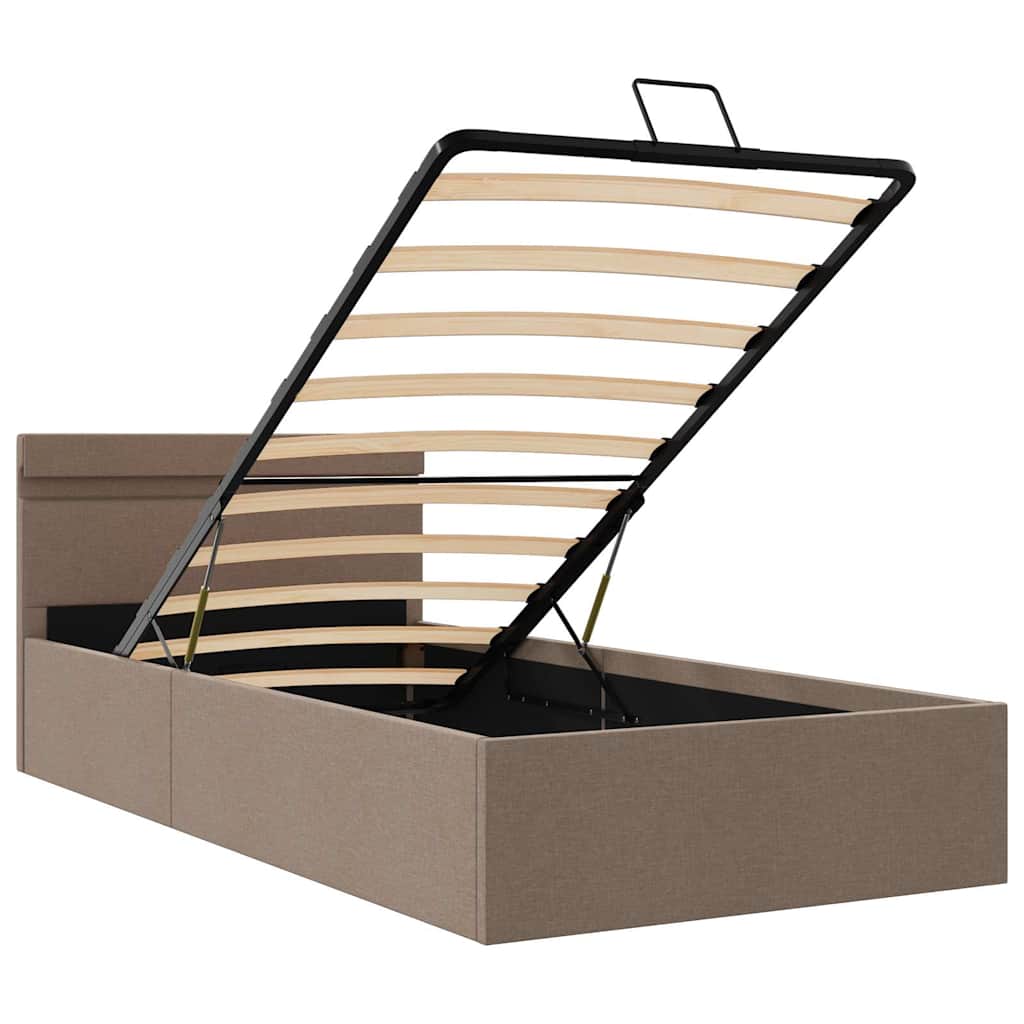 Giroletto con Contenitore e LED Tortora Tessuto 100x200 cm