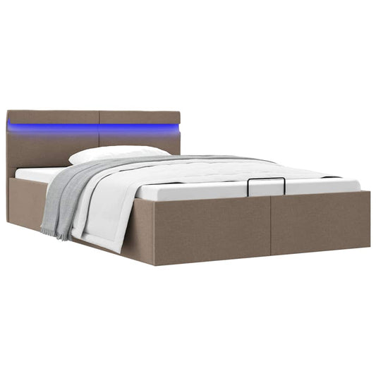 Giroletto con Contenitore e LED Tortora Tessuto 120x200 cm