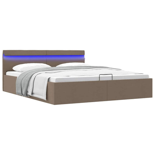Giroletto Idraulico Contenitore LED Tortora Tessuto 160x200cm