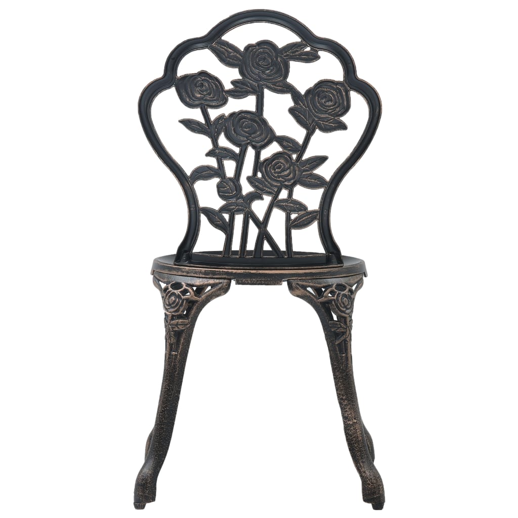 Sedie da Bistrot 2 pz in Alluminio Pressofuso Bronzo | homemem39
