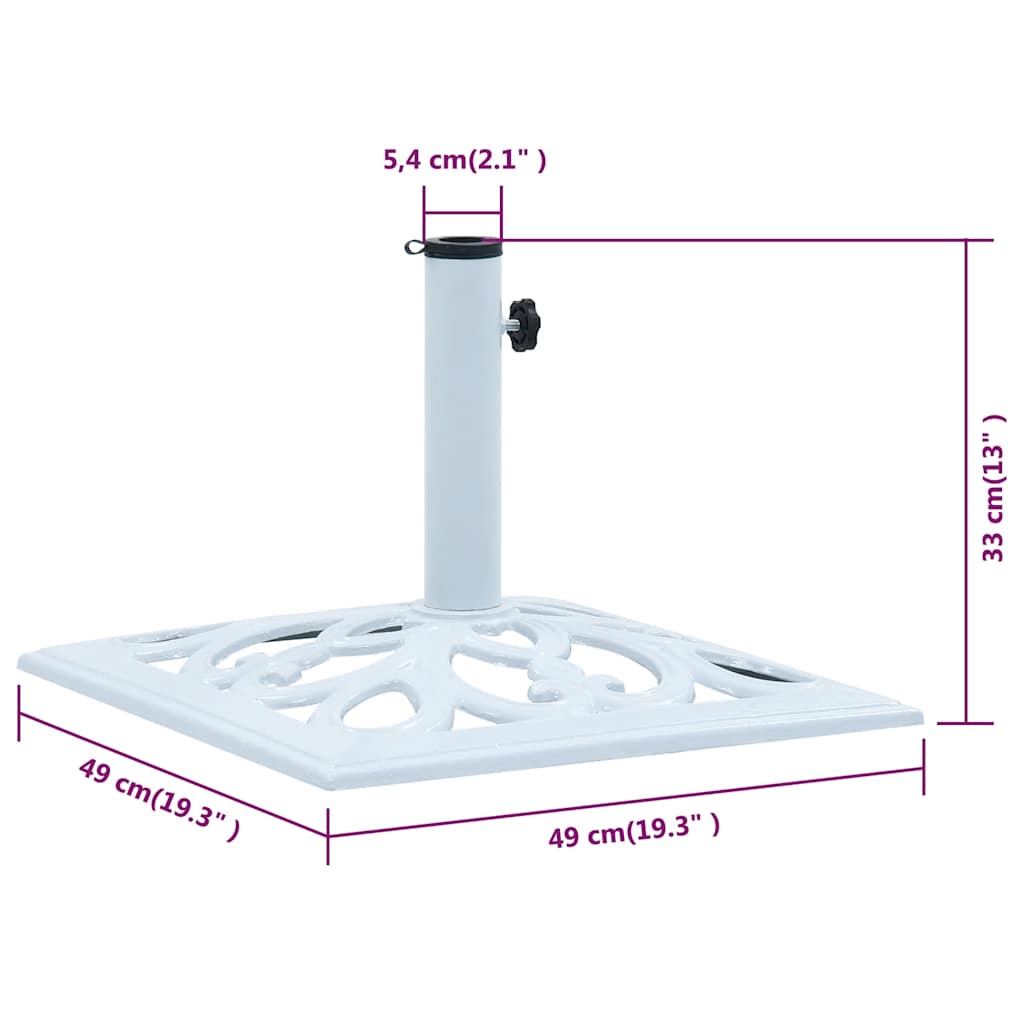 Base Ombrellone Bianca 12 kg 49 cm in Ghisa | homemem39