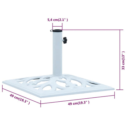 Base Ombrellone Bianca 12 kg 49 cm in Ghisa | homemem39