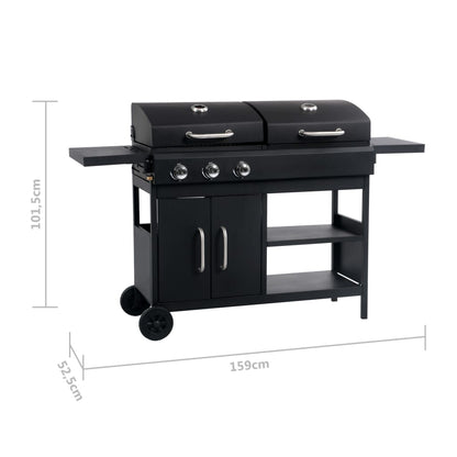Barbecue Combinato Carbone e Gas 3 Fuochi - homemem39