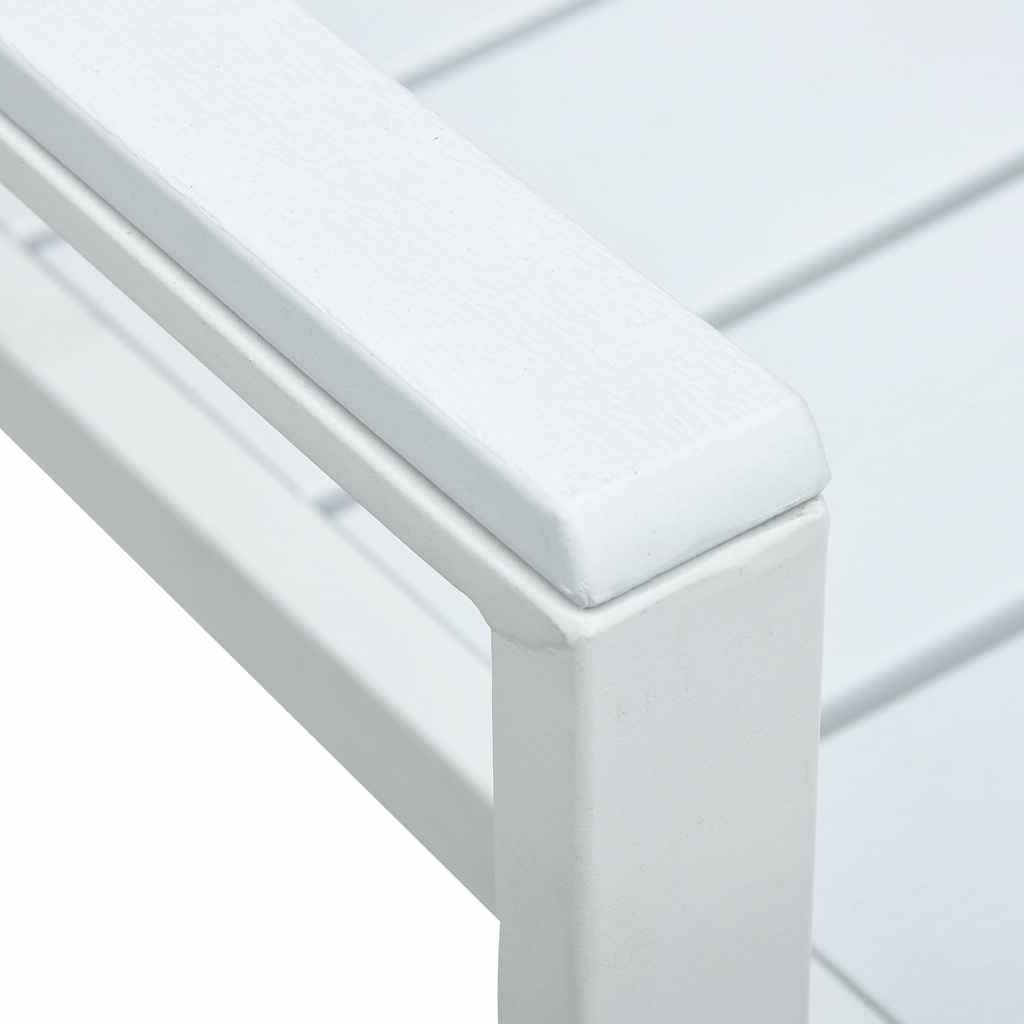 Sedie da Giardino 4 pz Bianche in HDPE Aspetto Legno