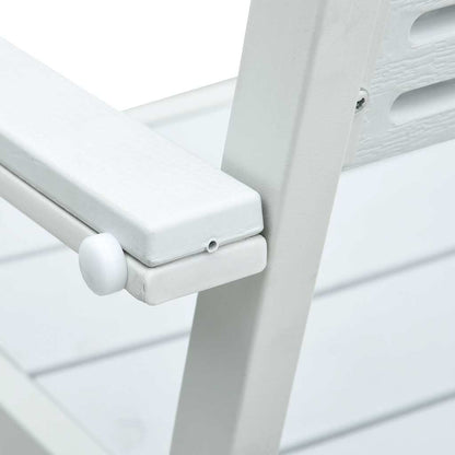 Sedie da Giardino 4 pz Bianche in HDPE Aspetto Legno