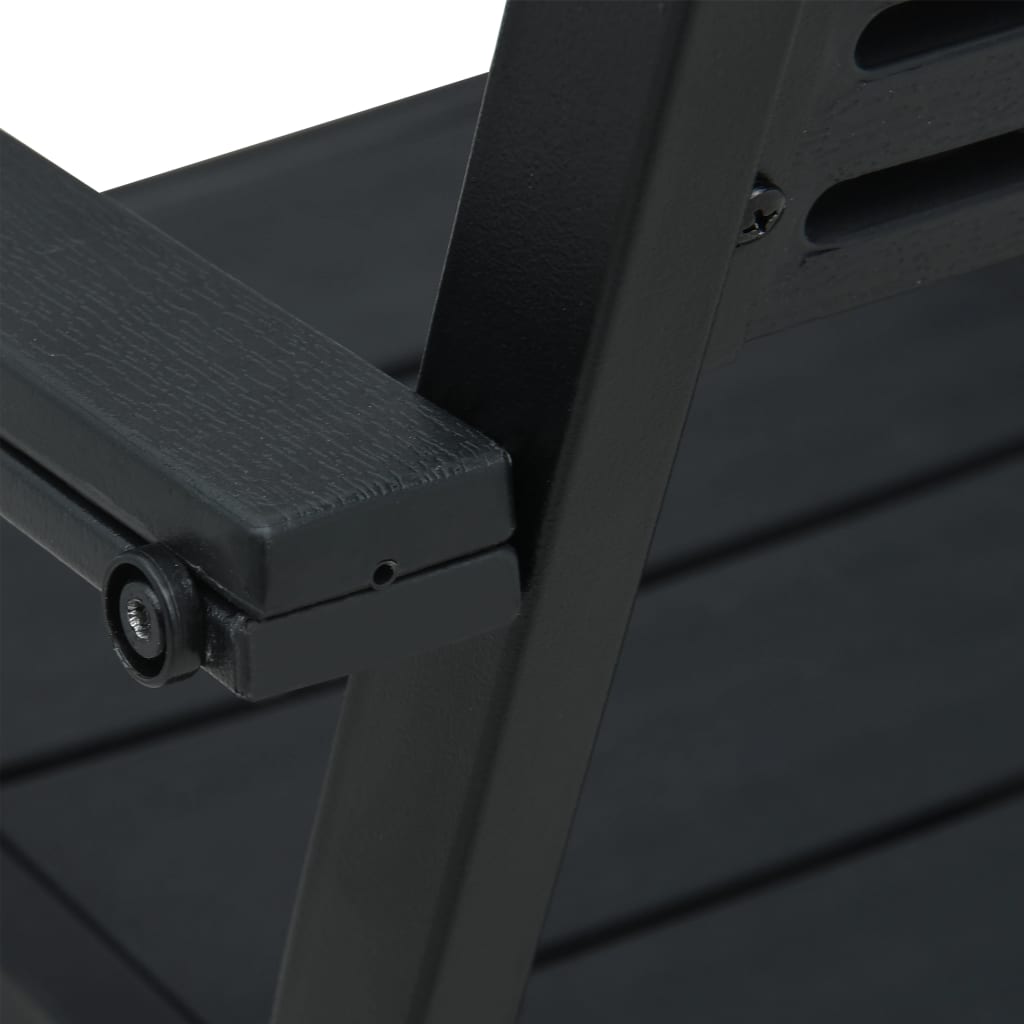 Sedie da Giardino 2 pz Nere in HDPE Aspetto Legno | homemem39
