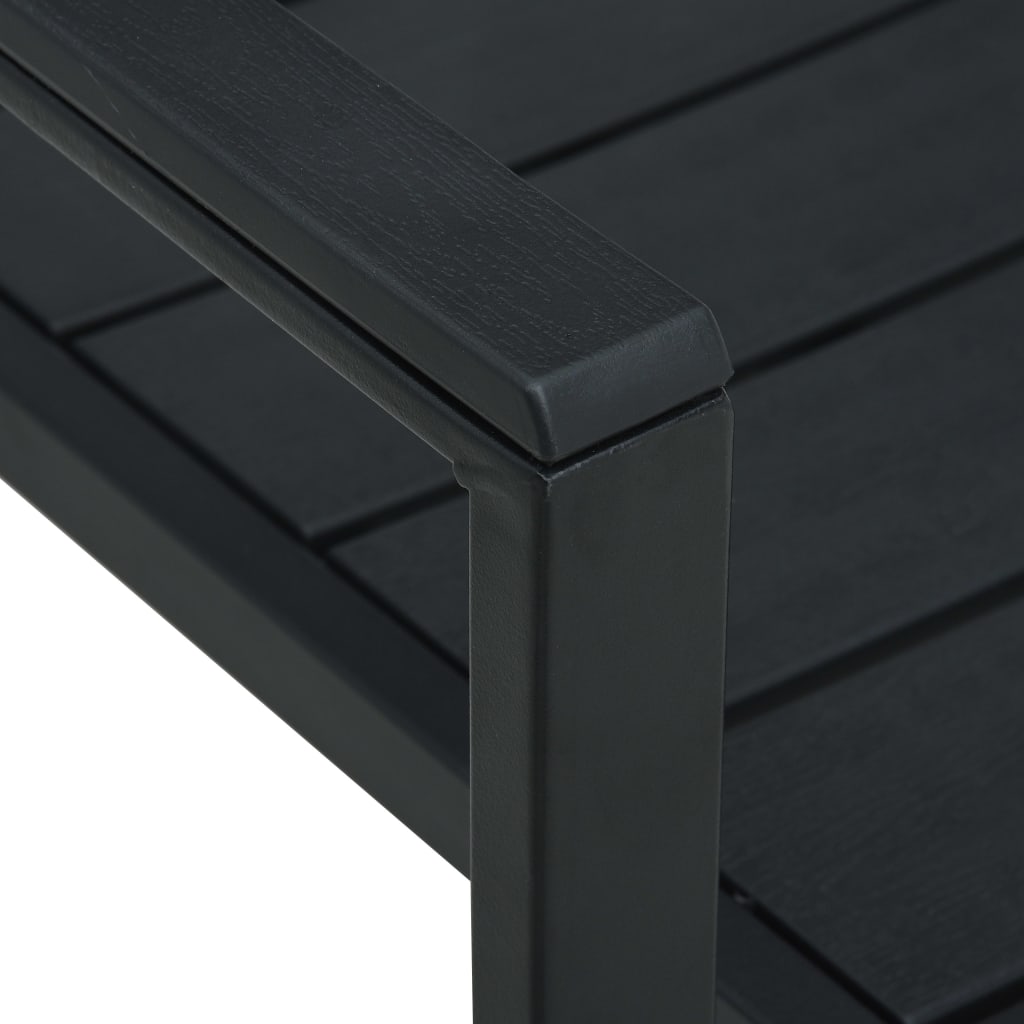 Sedie da Giardino 2 pz Nere in HDPE Aspetto Legno | homemem39