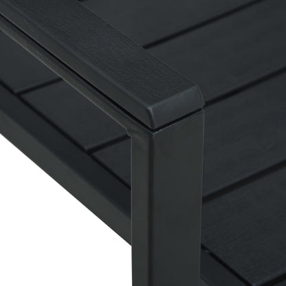 Sedie da Giardino 2 pz Nere in HDPE Aspetto Legno | homemem39