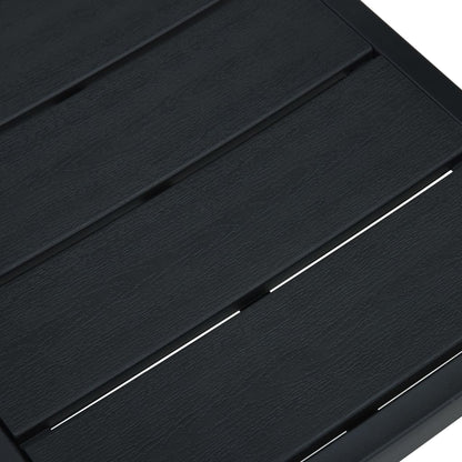 Sedie da Giardino 2 pz Nere in HDPE Aspetto Legno | homemem39