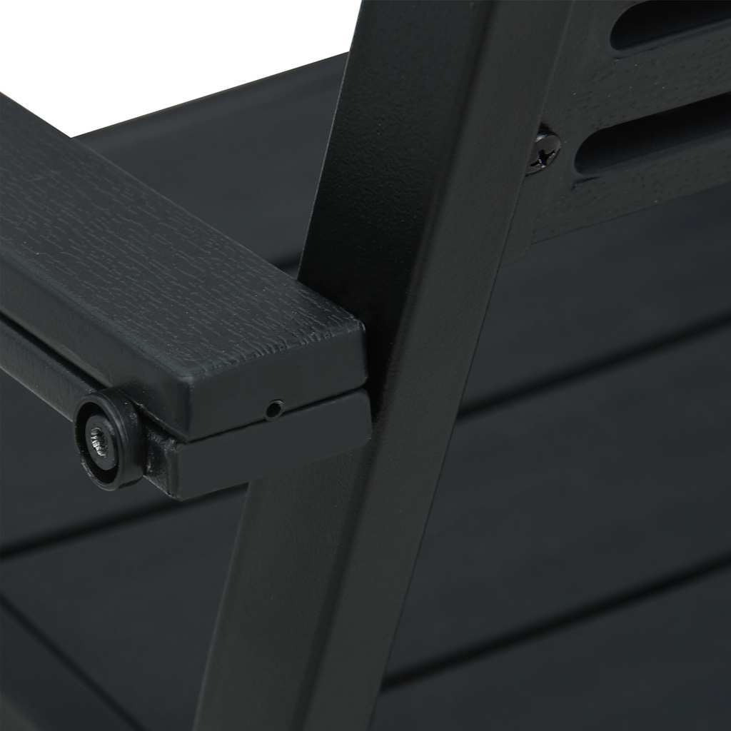 Sedie da Giardino 4 pz Nere in HDPE Aspetto Legno | homemem39