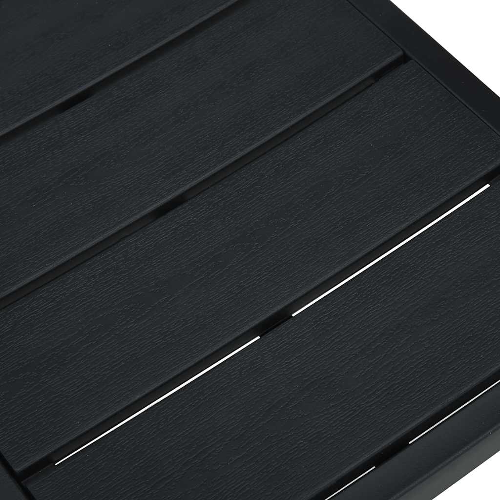 Sedie da Giardino 4 pz Nere in HDPE Aspetto Legno | homemem39