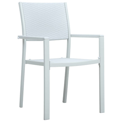 Sedie da Giardino 4 pz Bianche in Plastica Stile Rattan - homemem39