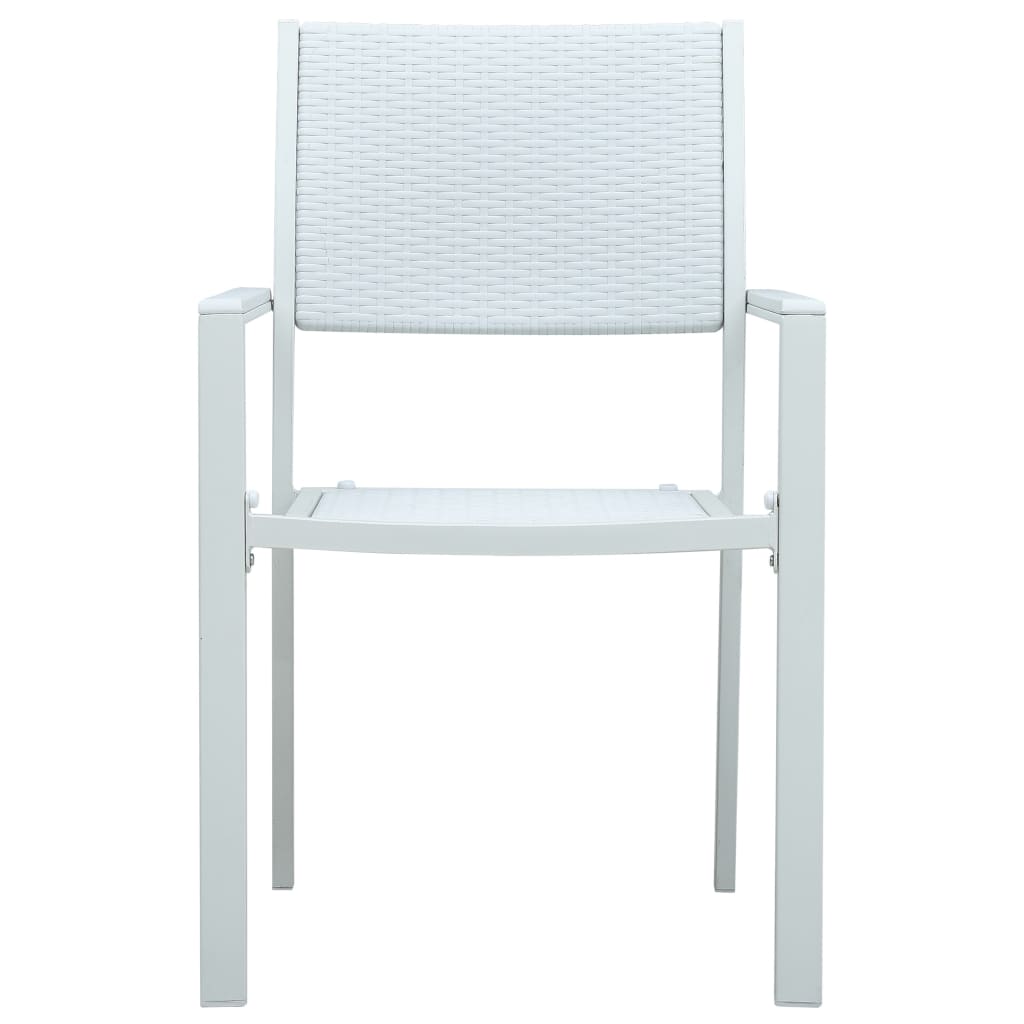 Sedie da Giardino 4 pz Bianche in Plastica Stile Rattan | homemem39