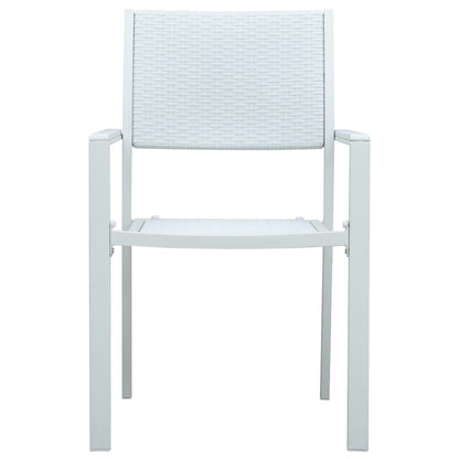 Sedie da Giardino 4 pz Bianche in Plastica Stile Rattan - homemem39