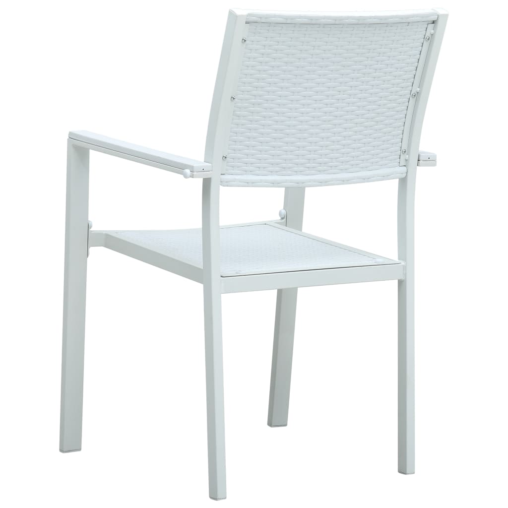 Sedie da Giardino 4 pz Bianche in Plastica Stile Rattan | homemem39