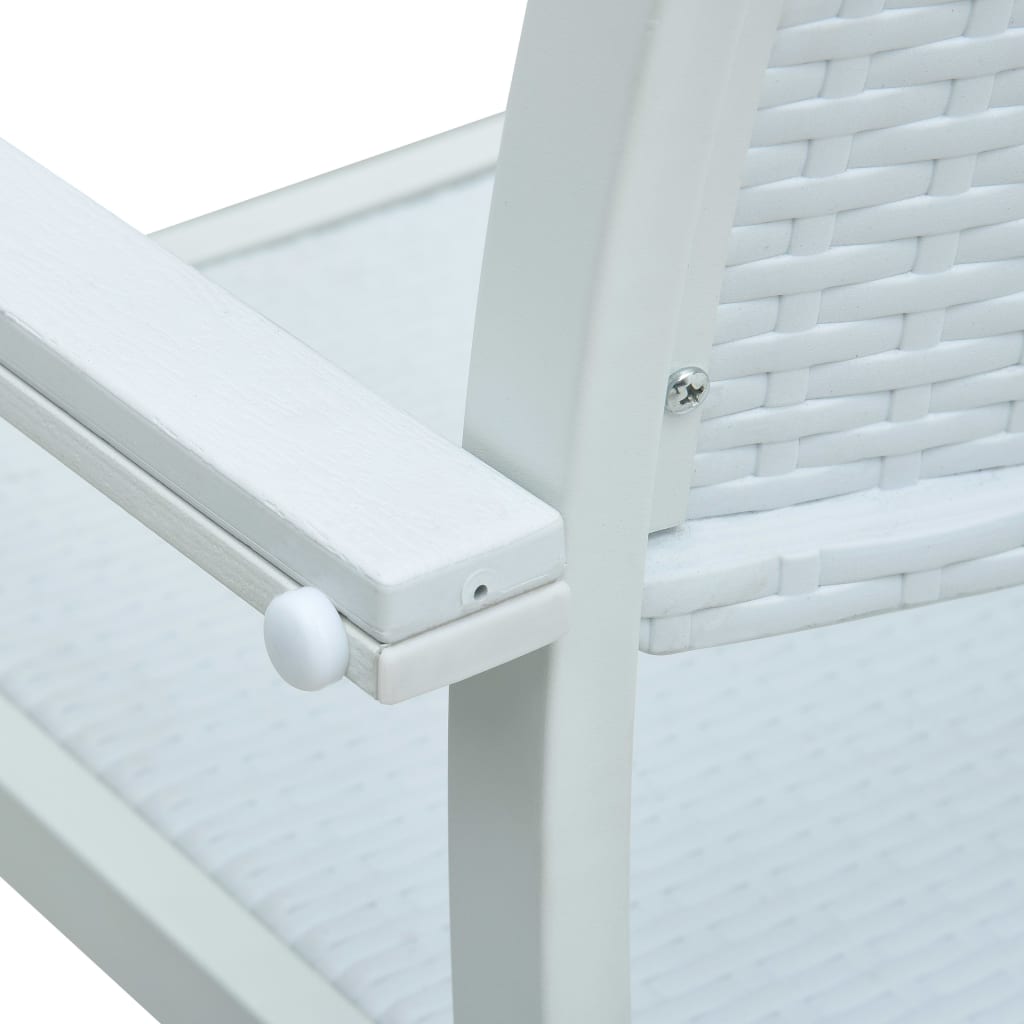 Sedie da Giardino 4 pz Bianche in Plastica Stile Rattan | homemem39