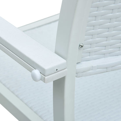 Sedie da Giardino 4 pz Bianche in Plastica Stile Rattan - homemem39