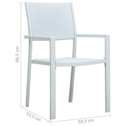 Sedie da Giardino 4 pz Bianche in Plastica Stile Rattan
