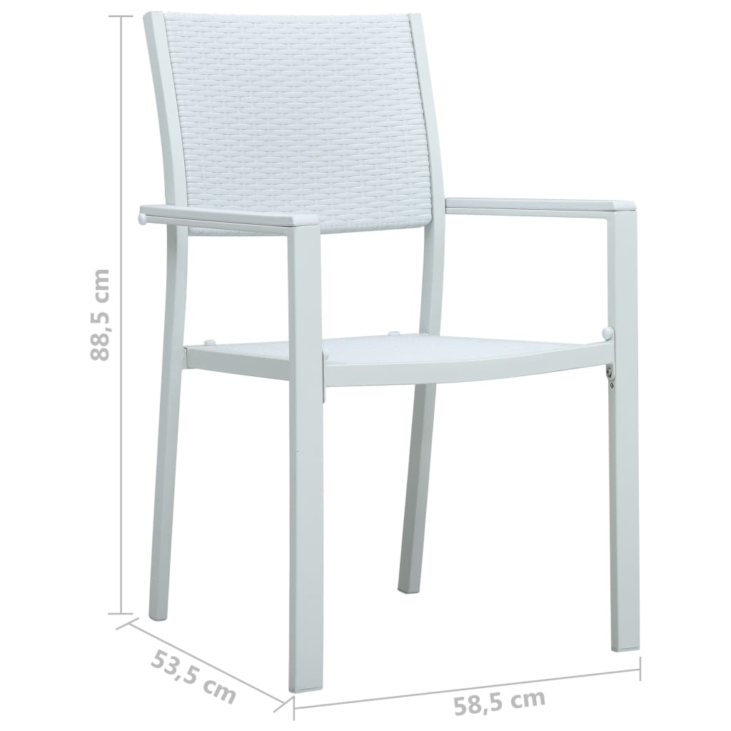 Sedie da Giardino 4 pz Bianche in Plastica Stile Rattan - homemem39