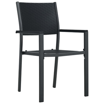 Sedie da Giardino 2 pz Nere in Plastica Stile Rattan | homemem39
